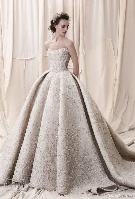 krikor jabotian spring 2018 bridal straplss semi sweetheart neckline full embellishment glamorous princess ball gown a  line wedding dress open back royal train (05) mv -- Krikor Jabotian Spring 2018 Wedding Dresses Krikor Jabotian, Baju Kahwin, Princess Ball Gowns, A Line Wedding Dress, Beauty Dress, Gorgeous Gowns, Ball Gowns Wedding, A-line Wedding Dress, Ball Gown Wedding Dress