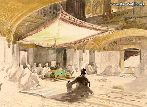 Beautiful Painting of Harmandir Sahib (The Golden Temple) Guru Nanak Ji, Guru Nanak Wallpaper, Harmandir Sahib, Shri Guru Granth Sahib, Golden Temple Amritsar, Sri Guru Granth Sahib, Fairy World, Religious Photos, Guru Gobind Singh