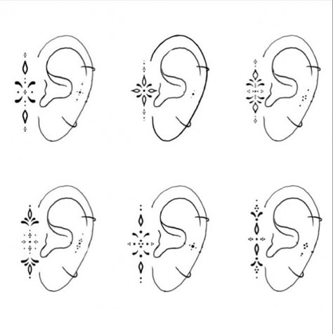 Small Facial Tattoos For Women, Small In Front Of Ear Tattoo, Ear Tattoo Tragus, Next To Ear Face Tattoo, Viking Ear Tattoo For Women, Small Side Of Face Tattoo, Ear Ornamental Tattoo, Abstract Ear Tattoo, Tree Sternum Tattoo