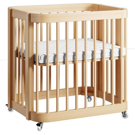 Equal parts form and function, the Nestig Wave Modern Classic Natural Wood Convertible Mini Baby Crib gives you a mini-crib, full crib and toddler bed all in one. The Nestig Wave includes your mini-crib, along with conversion kits, as well as a Greenguard Gold certified mini-crib mattress with an organic cover. Finally, the Wave is made from Brazilian Pine wood and is officially JPMA-certified for extra safety assurance. 31.5 inches high x 53.5 inches wide x 31 inches deep. Full crib dimensions: Wave Crib, Baby Cradle Plans, Nursery Style, Dream Nurseries, Shared Room, Baby Necessities, Mini Crib, Convertible Crib, Crib Mattress