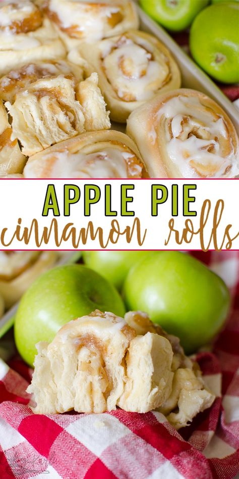 Apple Pie Cinnamon Rolls, Homemade Bread Dough, Cooking With Karli, Sweet Roll Recipe, Funnel Cakes, Apple Pie Filling, Breakfast Sweets, Vanilla Glaze, Fall Flavors