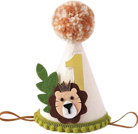 Jungle Safari Decorations, Jungle Safari Party Decorations, Decoration Jungle, Safari 1st Birthday, Safari Party Decorations, Theme First Birthday, 1st Birthday Hats, First Birthday Crown, Jungle Safari Birthday