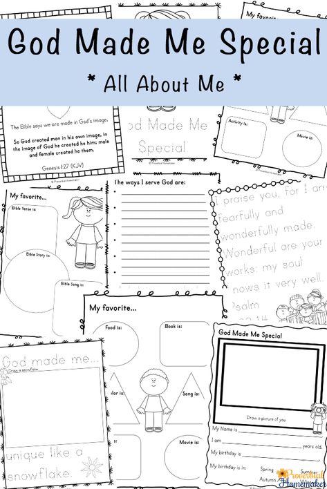 Free God Made Me Special Printable Pack - Money Saving Mom® God Made Me Special, God Activities, Mlk Crafts, All About Me Preschool, Preschool Bible, God Made Me, Printable Ideas, Church Activities, About God