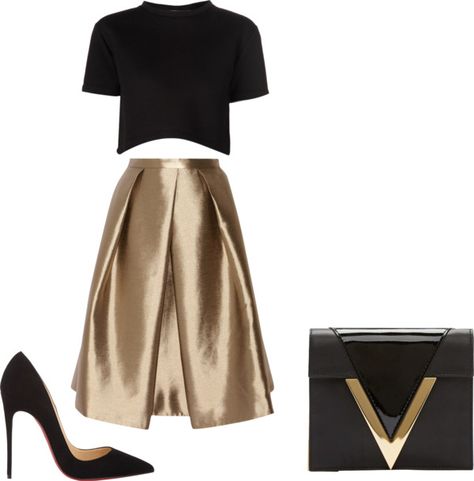 "Black and Gold" by lvekcsmiles ❤ liked on Polyvore Black And Gold Attire Women, Black And Gold Outfit Classy, Black And Gold Outfit, Polyvore Clothes, Executive Woman, Woman Top, Gold Outfit, Cocktail Attire, Silky Dress