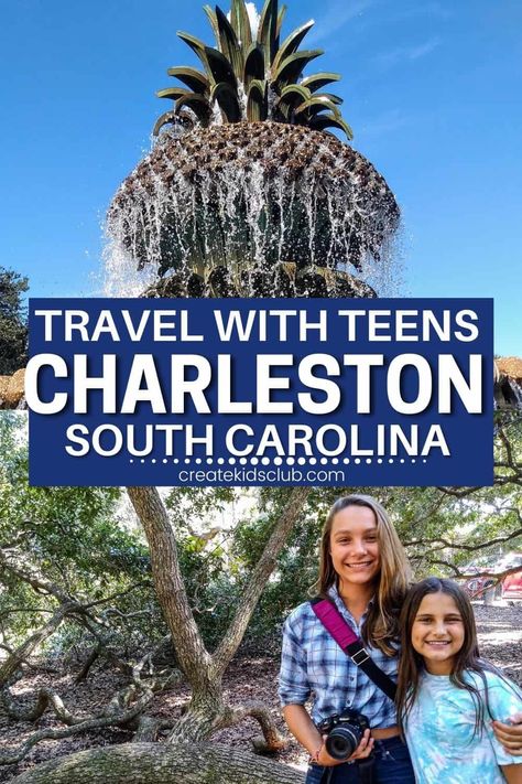 Headed to Charleson, South Carolina with teens? Here are some tips and suggestions for making the most of your family vacation with teens. #charlestonsouthcarolina #familytravelideas #travelwithteens #charlestonforkids #createkidsclub Charleston Family Vacation, Charleston Sc Family Vacation, Charleston South Carolina With Kids, Charleston Sc With Kids, Vacation Outfits Fall, Visit Charleston Sc, Ideas For Traveling, Charleston Things To Do, Teen Vacation