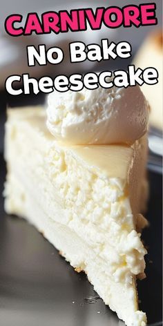 Enjoy the creamy texture of this no-bake cheesecake, perfect for the carnivore diet. Easy to make and delicious to eat! #Carnivore #Keto #CarnivoreDiet #CarnivoreRecipes Carnivore Cheesecake, Caveman Diet Recipes, Carnivore Keto, The Carnivore Diet, Calzone Recipe, Caveman Diet, Meat Diet, Diet Desserts, Carnivore Diet