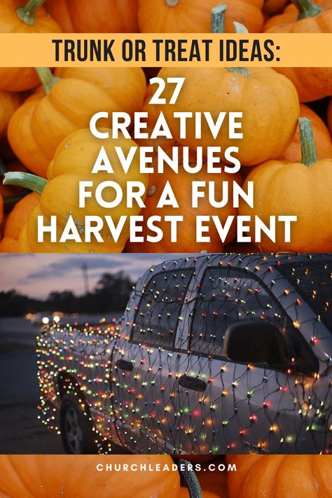 For planning purposes, children’s ministers need to be thinking at least one season ahead. That means it’s not too early to start brainstorming trunk or treat ideas for the fall. Whether you’re a trunk or treat newbie or a seasoned veteran, check out this long list of theme possibilities. #trunkortreat #kidmin #Halloween #harvestevents #childrensministry Fall Festival Ideas For Church, Christian Trunk Or Treat Ideas For Cars, Christian Trunk Or Treat Themes, Christian Tracts, List Of Themes, Church Trunk, Halloween Alternatives, Festival Activities, Operation Christmas Child Boxes