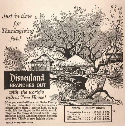 Swiss Family Robinson Treehouse, Swiss Family Robinson, Walt Disney Imagineering, Disney Imagineering, Retro Disney, Disney Posters, Vintage Disneyland, Happy 50th, Disney California