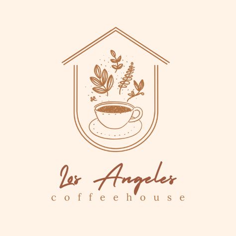 Coffee House Logo Design, Coffee House Logo, House Logos, Los Angeles Coffee, Ci Design, Tea Logo, House Logo Design, House Logo, Coffee Logo