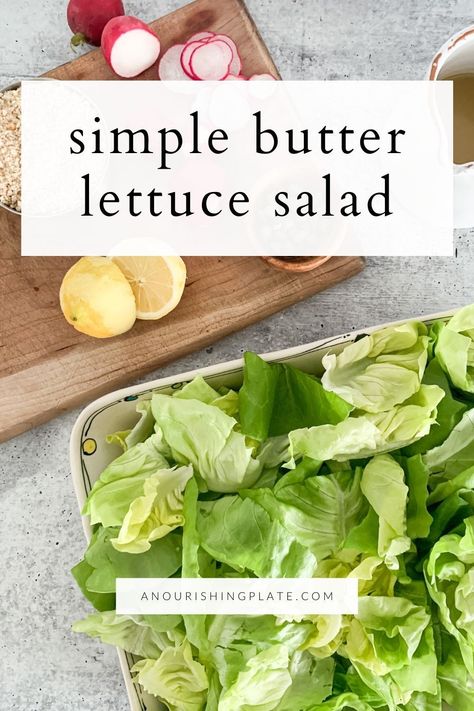 This butter lettuce salad is tangy, slightly sweet, salty, and oh so good. Its delicate leaves are melt in your mouth tender with pops of crunch from the toppings and then tossed with a lemon honey vinaigrette. #healthysalads #dairyfreerecipes Dairy Free Sauce Recipes, Dairy Free Recipes For Lunch, Colorful Salad Recipes, Butter Lettuce Salad, Southwest Quinoa Salad, Dairy Free Sauces, Healthy Broccoli Salad, Honey Vinaigrette, Dairy Free Salads