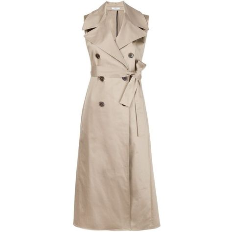 Tome sleeveless trench coat (€1.555) ❤ liked on Polyvore featuring outerwear, coats, sleeveless coat, sleeveless trench coat, tome, trench coats and pink trench coat Linen Frocks, Sleeveless Trench Coat, Cloth Coat, Sleeveless Trench, Pink Trench Coat, Beige Trench Coat, Vest Outfit, Sleeveless Coat, Trench Dress