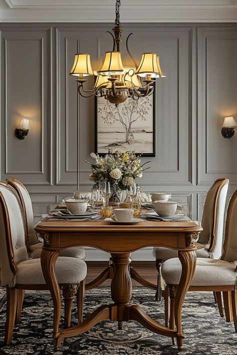 Create a cozy dining space with vintage-inspired decor and timeless charm. #VintageDining #ClassicDecor #TimelessStyle Dining Room Ideas, Dining Room Colors, Vintage Inspired Decor, Classic Decor, Dining Space, Formal Dining Room, Formal Dining, Room Colors, Dining Rooms