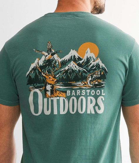 Barstool Sports, T Shirt Model, Men's Graphic Tees, Shirt Design Inspiration, Conversion Chart, Outdoor Apparel, Outdoor Wear, Trendy Tshirts, Camping Shirt