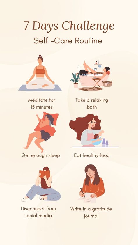 7 Days Self Care Challenge - Transformative Self-Care Routine and Ideas Challenge Self Care, Self Care Challenge, A Daily Routine, Challenge Ideas, 7 Day Challenge, Self Care Ideas, Day Challenge, Self Care Routine, Healthy Foods To Eat