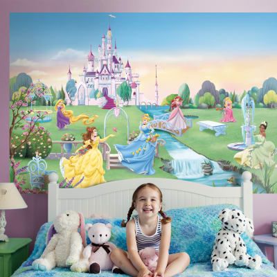 Princess Hd Wallpaper, Hd Wallpaper 3d, Fairy Bedroom Ideas, Princess Mural, Disney Wall Murals, Princesses Wallpaper, Disney Mural, Childrens Bedroom Wallpaper, Disney Themed Rooms