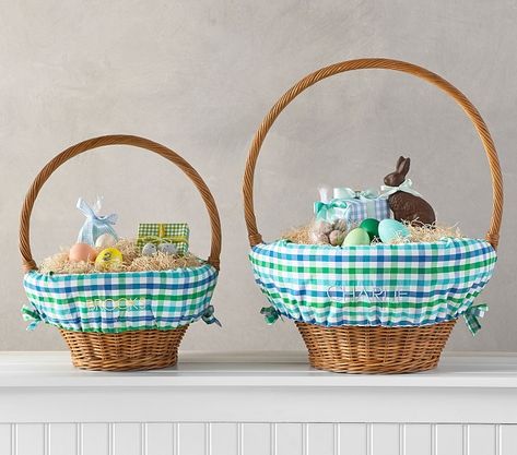 Easter Basket Ideas for Little Boys - Lattes, Lilacs, & Lullabies Large Easter Basket, Chick Crochet, Easter Basket Liner, Yarn Crafts For Kids, Easy Yarn Crafts, Lamb Decorations, Basket Liners, Easter Basket Diy, Easter Bunny Decorations