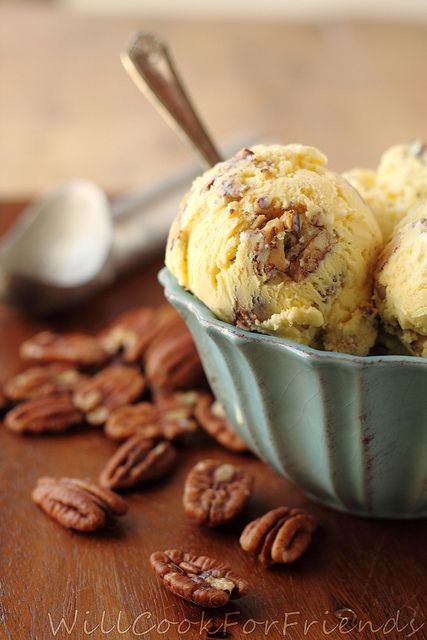 Browned-Butter Pecan Ice Cream recipe. Butter Pecan Ice Cream Recipe, Butter Pecans, Scoops Of Ice Cream, Butter Pecan Ice Cream, Pecan Ice Cream, Keto Sweets, Homemade Ice Cream Recipes, Keto Ice Cream, Sorbet Recipes