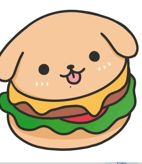 Cute Burger, Drawing With Pencil, Japanese Animals, Pencil And Paper, A Drawing, Free Tutorial, Cute Food, 15 Minutes, To Draw