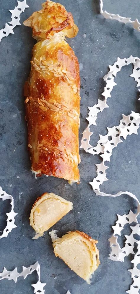 Christmas Bonbon of Phyllo Dough & Almond Paste - Dutch Food Heritage Pear Phyllo Dough Recipes, Almond Danish Puff Pastry, Almond Puff Pastry Danish, Dutch Almond Pastry, Phyllo Dough Cinnamon Twists, Clean Kitchen Counter, Dutch Food, Sweet Pastry, Christmas Recipe