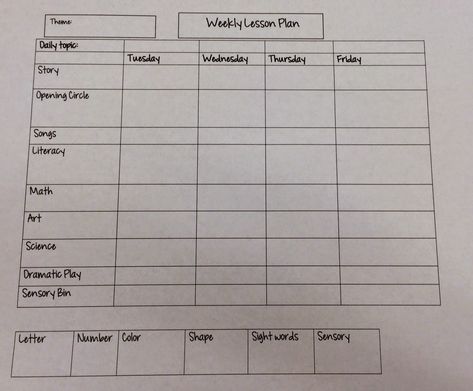 Preschool Weekly Lesson Plan Template, Toddler Lesson Plans Template, Lesson Planner Template, Preschool Weekly Lesson Plans, Blank Lesson Plan Template, Daycare Lesson Plans, Weekly Lesson Plan, Guided Reading Lesson Plans, Preschool Lesson Plan Template