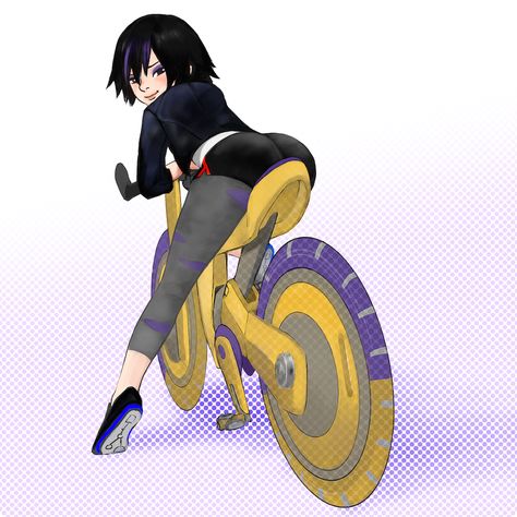 Big Hero 6 Gogo Tomago, Back Makeup, Suki Avatar, Bicycle Black, Gogo Tomago, Dreamworks Art, The Loud House Fanart, Multicolored Hair, Cartoon Outfits