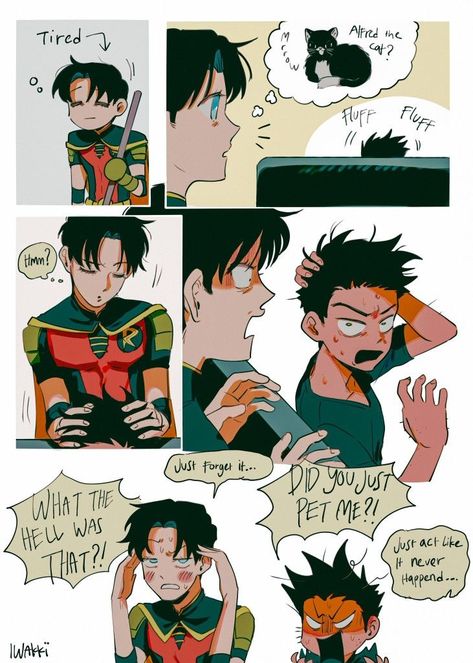 Tim And Damian, Damian Wayne Batman, Dc Comics Funny, Superman X Batman, Robin Comics, Batfamily Funny, Superhero Family, Teen Titans Fanart, Univers Dc