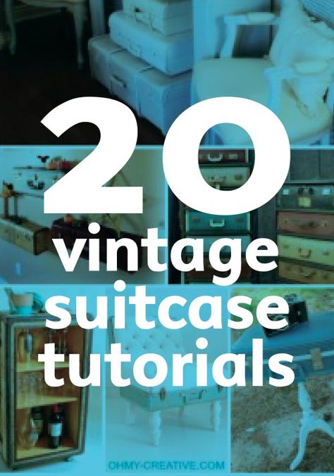 Get that old suitcase out of the attic and turn it into a DIY messterpiece! Vintage Luggage Repurposed, Ideas For Old Suitcases, Suitcase Coffee Table Diy, Suitcase Display Ideas, Decoupage Suitcase Diy, Old Suitcase Ideas, Old Suitcase Ideas Repurposed, Suitcase Table Diy, Decoupage Suitcase