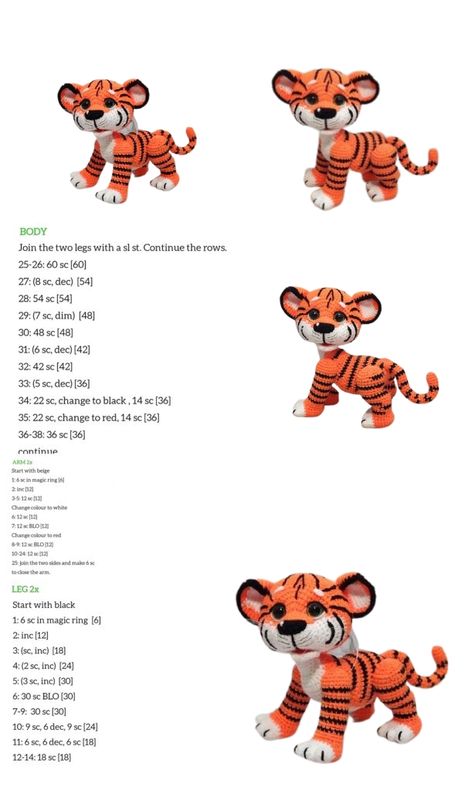 Mizzou Crochet, Crochet Tiger Pattern Free, Crochet Pattern Free Amigurumi, Crochet Tiger, Pattern Free Amigurumi, Free Amigurumi Crochet Patterns, Doll Patterns Free, Fall Crochet Patterns, Easy Crochet Animals