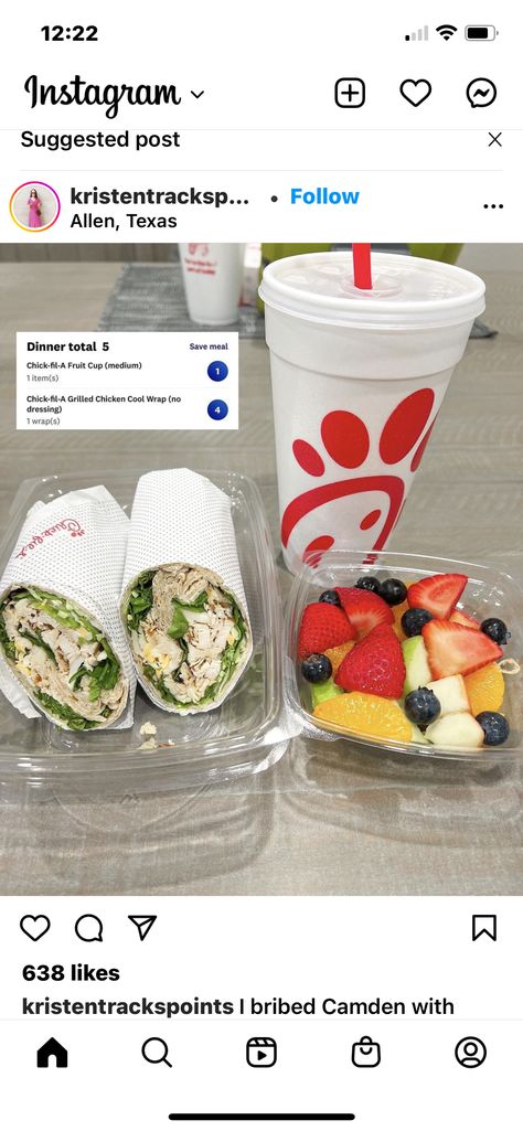 Healthy Fast Food Orders, Chick Fil A Healthy Options, Healthy Chick Fil A Order, Healthy Chickfila Choices, Nutritional Meals, Weight Watchers Food Points, Healthy Fast Food Options, Macro Recipes, Food Tutorials