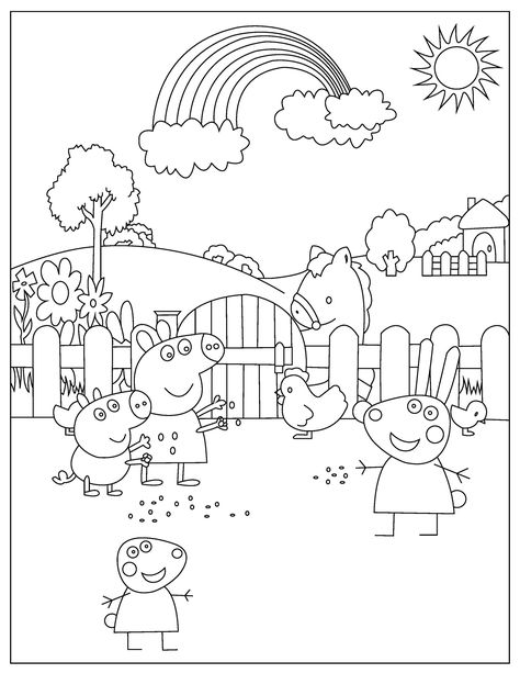 Peppa Pig Drawing, Heo Peppa, Pig Coloring Pages, Peppa Pig Christmas, Toy Story Coloring Pages, Peppa Pig Colouring, Pig Halloween, Farm Coloring Pages, Peppa Pig Family