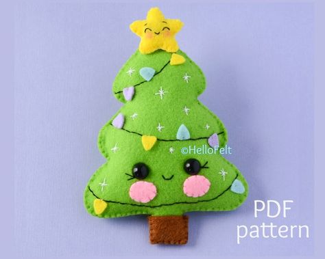 Navidad Pink, Tree Ornaments Diy, Christmas Tree Felt, Diy Felt Christmas Ornaments, Diy Pet Toys, Diy Nursery Decor, Felt Animal Patterns, Cute Christmas Tree, Felt Christmas Tree