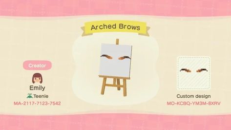 Acnh Brows, Arched Brows, Animal Crossing Qr Codes, Motif Acnl, Arch Brows, Eyebrow Design, Animal Crossing 3ds, Animals Crossing, Acnh Design