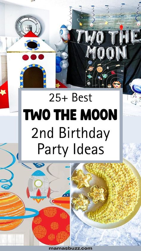 two the moon party Outer Space Party Theme, Space Birthday Party Food, Two The Moon Party, Moon Party Ideas, Kids Birthday Food, Space Themed Party, Outer Space Birthday Party, Two The Moon, Moon Birthday