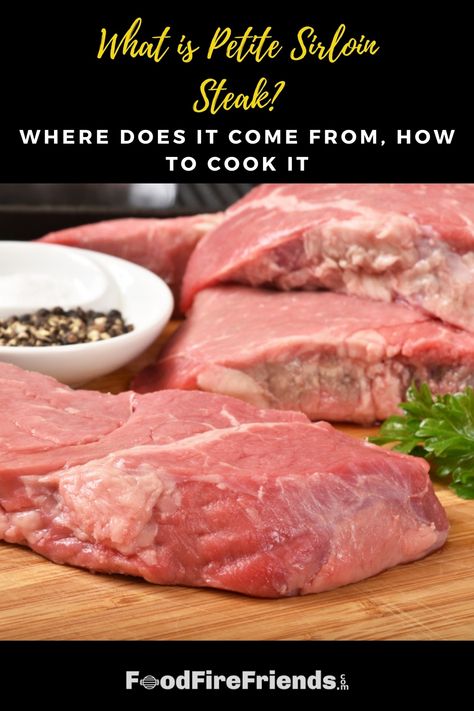 Raw petite sirloin steaks on a cutting board Petite Sirloin Steak, Beef Bottom Round Steak, Petite Sirloin, Bottom Round Roast Recipes, Bottom Round Roast, Beef Roasts, Sirloin Recipes, Sirloin Tip Steak, Sirloin Steak Recipes