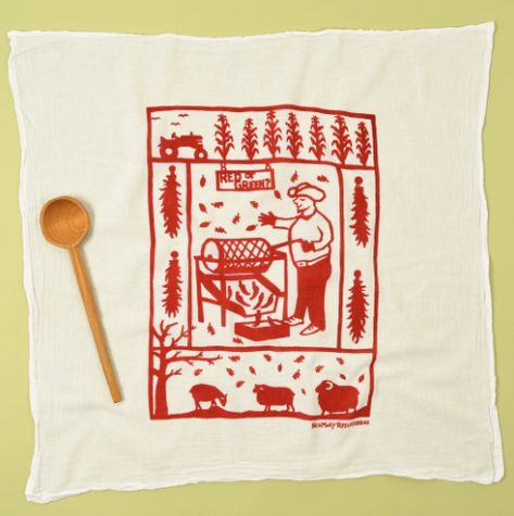 Flour Sack Dish Towel: Chile Roaster, Red - 0719600257392 Flour Sack Dish Towels, Screen Printer, Towel Sizes, Free Range, Flour Sack, Cotton Tea Towels, Happy Animals, Kitchen Tea Towels, Dish Towels