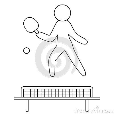 table-tennis-player-hits-ball-racket-sketch-vector-icon-table-delimited-grid-man-playing-sports-game-isolated-white-background-coloring-book-children-doodle-style-idea-web-design Project Cover Page, Table Tennis Player, Doodle Style, Playing Sports, Sports Game, Topper Cake, Tennis Player, Sports Games, Table Tennis