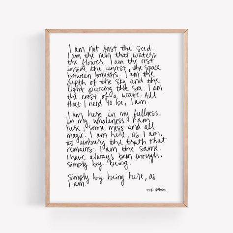 Never forget how valuable you are with this archival print of the original hand lettered poem. Designed to delight on creamy textured paper for a cozy, artful feel. Ready to frame. Makes a thoughtful gift or unique wall art that’ll last a lifetime. Your purchase supports small business and earth-friendly shipping practices. I Am Poems, Poems Art, Words Of Support, Yoga Themes, Inner Guidance, Poetry Art, I Am Enough, Poems Beautiful, Attitude Of Gratitude