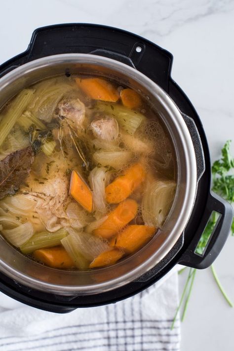 Instant Pot Turkey Stock will take your Thanksgiving dressings, stuffings, and gravy to the next level. It is a must-try, and SO EASY to make in your Instant Pot. #PressureCookingToday How Long Cook Turkey, Instant Pot Turkey Stock, Instant Pot Turkey Soup, Perfect Turkey Recipe, Turkey Stock Recipe, Pressure Cooker Turkey, Best Thanksgiving Turkey Recipe, Instant Pot Turkey, Thanksgiving Gravy