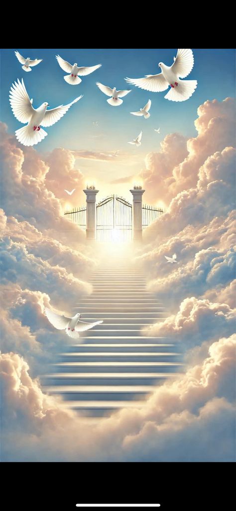 Heaven Background Aesthetic, Angel Baby Art, Heaven Pictures, Heaven Wallpaper, Christian Drawings, Angel Clouds, Virgin Mary Art, Dad In Heaven, Birthday In Heaven