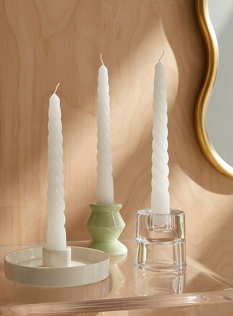 Twisted candles Set of 3 Twist Candle Diy, Twisting Candles, Candles Twisted, Spiral Candle, Twisted Taper Candles, Twisted Candles, Traditional Christmas Decorations, Holiday Table Settings, Toy Kitchen