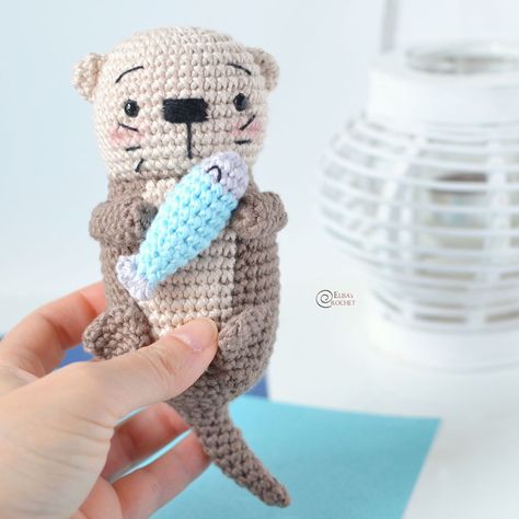 Otter Crochet Pattern, Otter Amigurumi, Otter Crochet, Crochet Otter, Otter Pattern, Crochet Baby Projects, Doll Amigurumi Free Pattern, Octopus Crochet Pattern, Crochet Collection