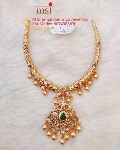 Kasulaperu Designs Gold, Kante Gold Necklaces, Elegant Gold Necklace, 22 Carat Gold Jewellery, Temple Jewellery Earrings, Silver Necklace Designs, Choker Necklace Designs, Gold Jewelry Simple Necklace, Gold Mangalsutra Designs