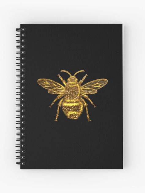 "Gold Sparkling Queen Bee" Spiral Notebook for Sale by MFGB-Creations | Redbubble Bee Journal, Bee Design, Notebook Design, Queen Bee, Gold Sparkle, Buy Gold, Queen Bees, A Journal, Spiral Notebook