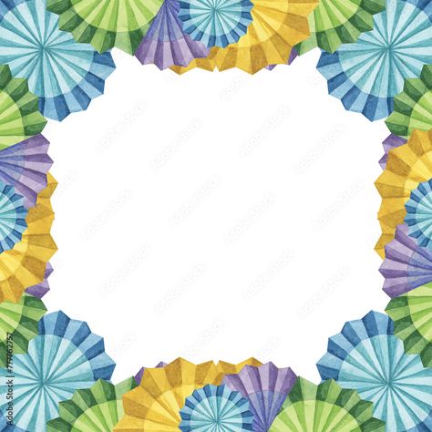 Blue, yellow and green fiesta flowers. Hand drawn isolated watercolor clipart, Mexican paper fans for Cinco de Mayo. Celebration template design for packaging, festivities, cards, posters, invitation Stock-Illustration Fiesta Flowers, Cinco De Mayo Celebration, Paper Fans, Yellow And Green, Watercolor Clipart, Watercolor Illustration, Blue Yellow, Stock Illustration, Template Design