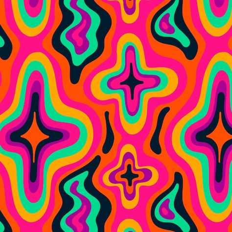 Psychadelic Pattern, Trippy Pictures, Trippy Patterns, Background Drawing, Hippie Wallpaper, Pixel Pattern, Color Palette Design, Pattern Images, Vector Hand