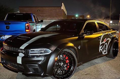 Hellcat Tattoo, Charger Wide Body Hellcat, Car Interior Luxury, Sports Car Interior, Wide Body Charger, Bmw M4 Competition, Expensive Look, Charger Hellcat, Dodge Charger Hellcat