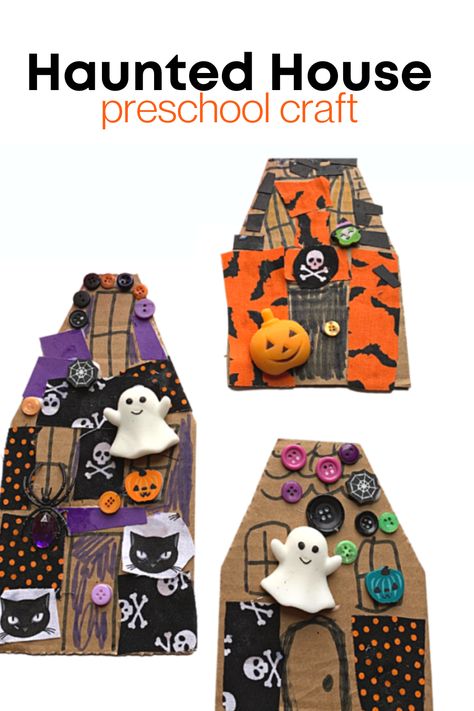 Prek Halloween, Haunted House Craft, Halloween Art Projects, Pretty Pumpkins, Halloween Preschool, Halloween Activities For Kids, Haunted Houses, Halloween Books, Halloween Haunted Houses