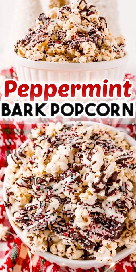 Peppermint Popcorn Recipe, White Chocolate Peppermint Popcorn, Coated Popcorn, Peppermint Popcorn, Christmas Popcorn, Holiday Snack, White Chocolate Peppermint, Peppermint Cheesecake, Holiday Chocolate