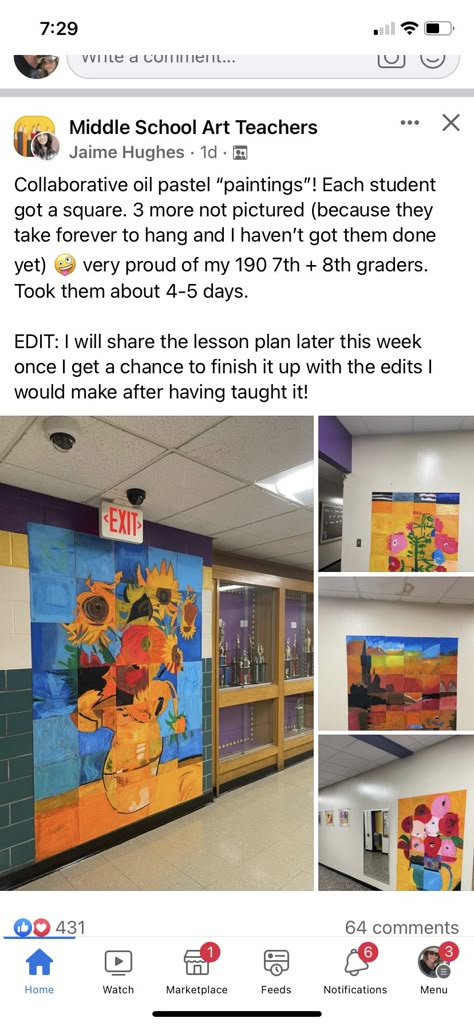 Middle School Group Art Projects, High School Arts And Crafts, High School Art Activities, Junior High Art Lessons, Art Classroom Middle School, Art Teacher Projects, Art Club Projects High School, Middle School Painting Projects, High School Art Lessons Projects