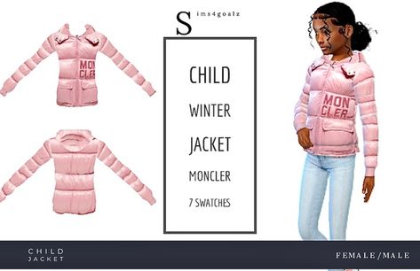 Moncler Winter Jacket | Sims4goalz Sims 4 Winter Cc, Sims Jewelry, Sims 4 Pets Mod, Sims 4 Free Mods, Infant Cc, Sims Finds, Sims 4 Toddler Clothes, Cc Shopping, Sims 4 Tattoos